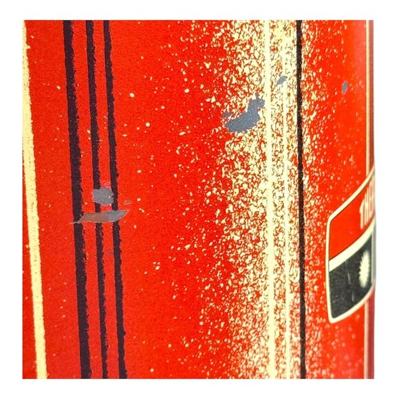 Vintage Red Striped Camping Thermos 1 Qt Vacuum Bottle With Cup Lid 1950s READ - Picture 4 of 13